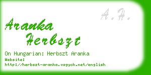 aranka herbszt business card